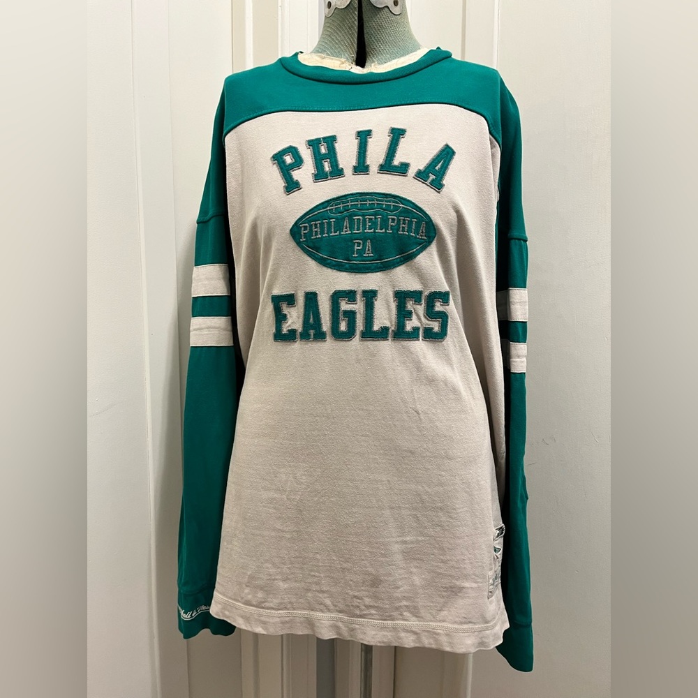 🏈 Winners! Vintage Mitchell & Ness Long Sleeve Philadelphia Eagles Shirt